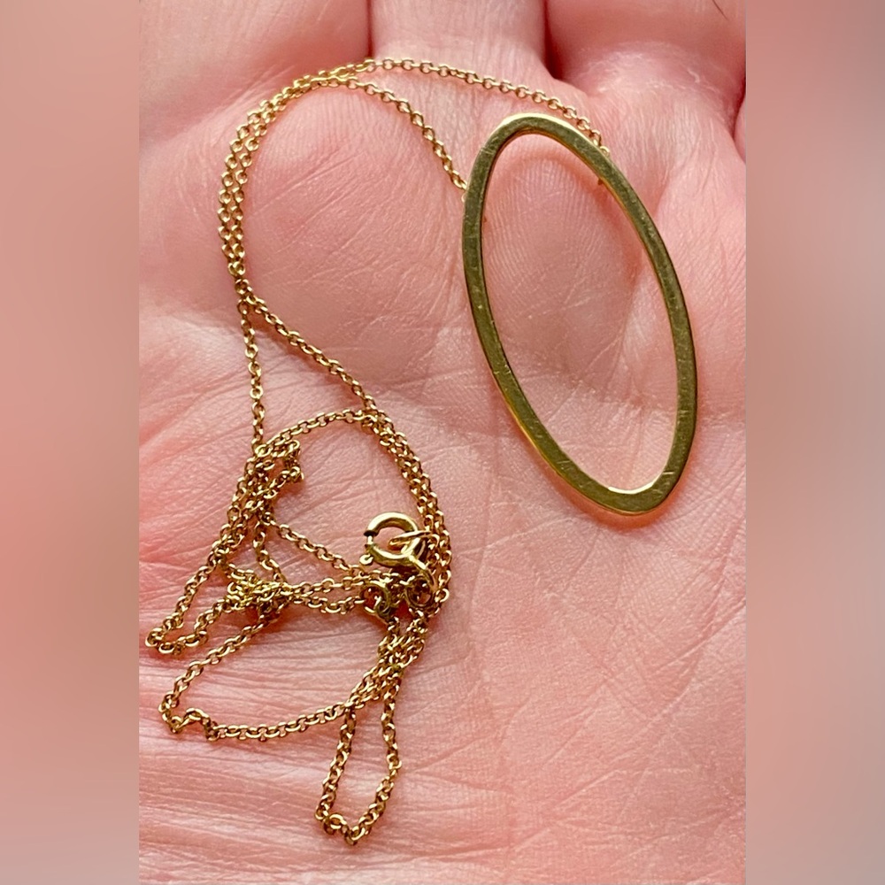 Tiffany & Co 18k yellow gold oval metro necklace